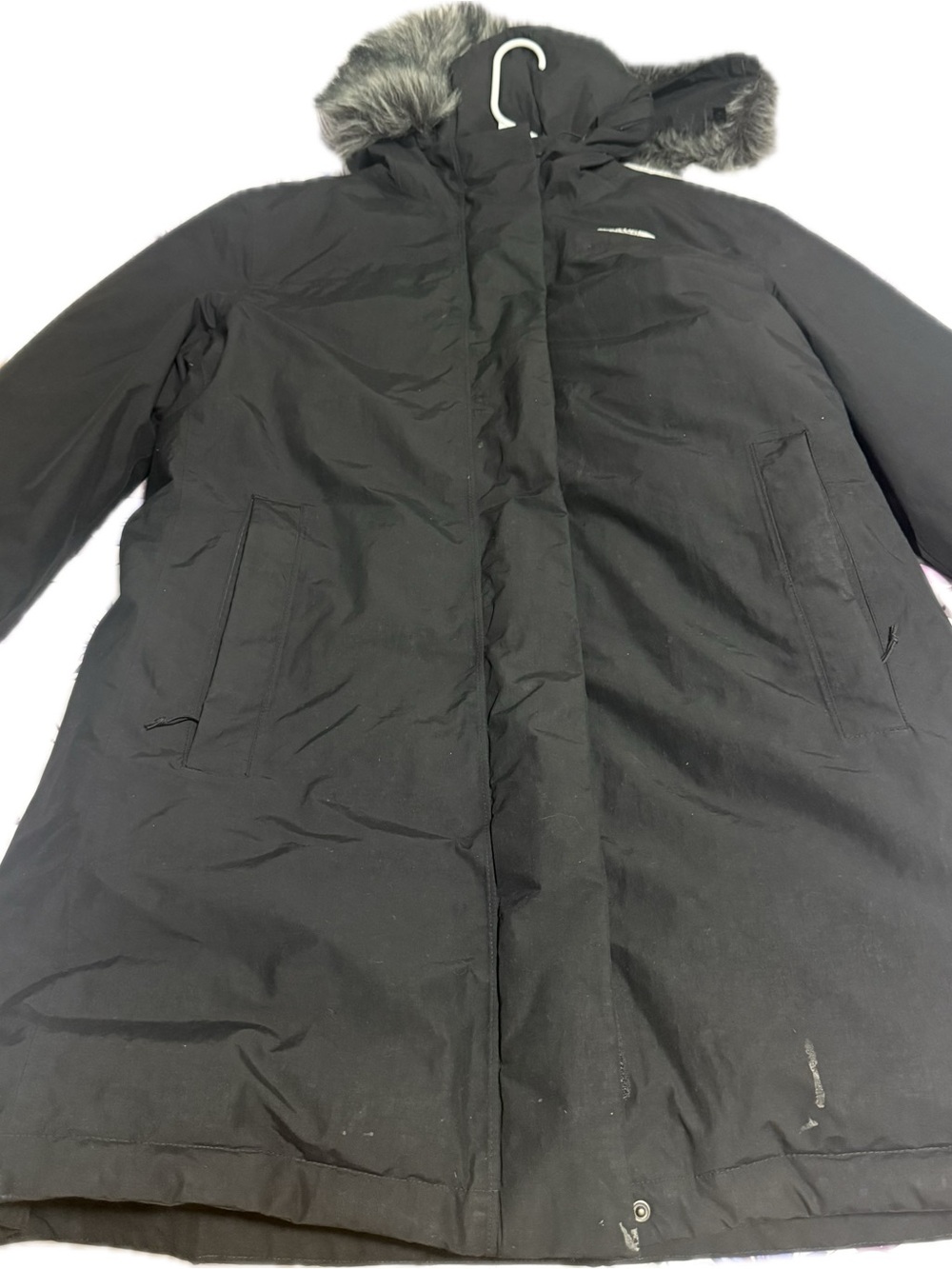The North Face Black Hooded Puffer Parka with Faux-Fur Trim